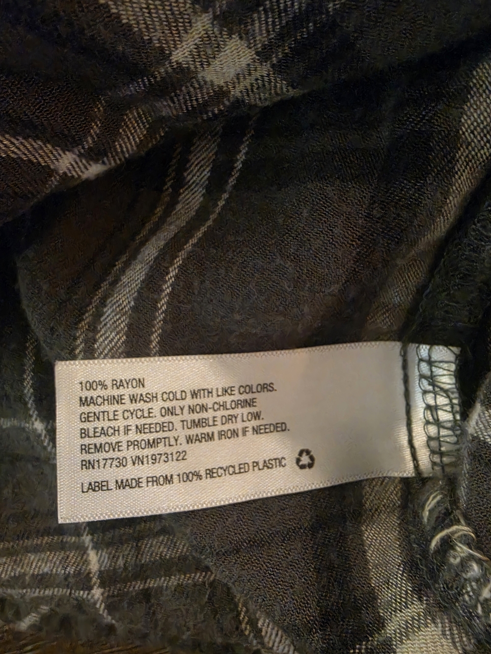 Plaid Button-Front Women's Top in Dark Green by Universal Thread Goods Co. - Picture 6 of 6